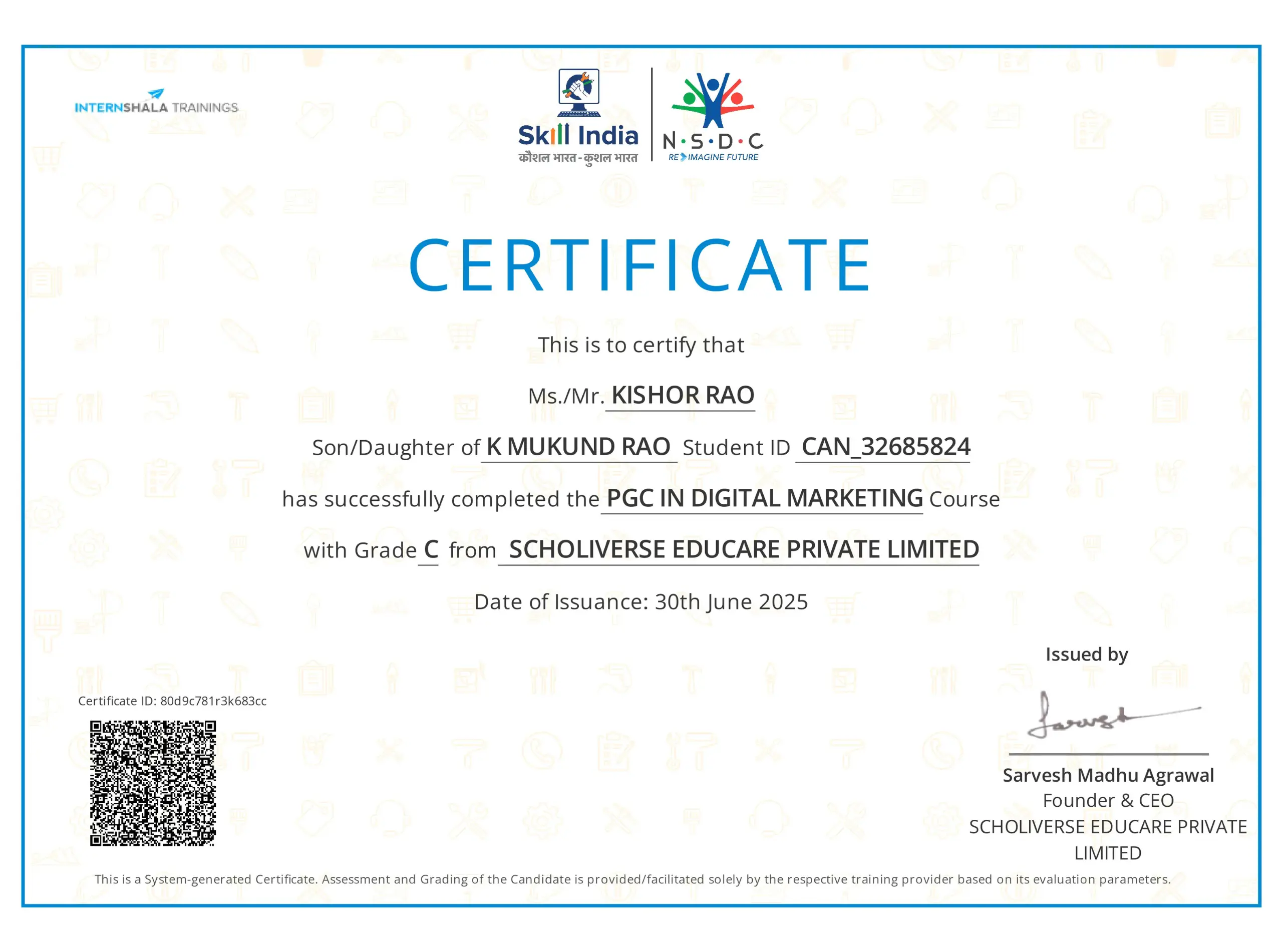 Skill India -NSDC Digital Marketing Course