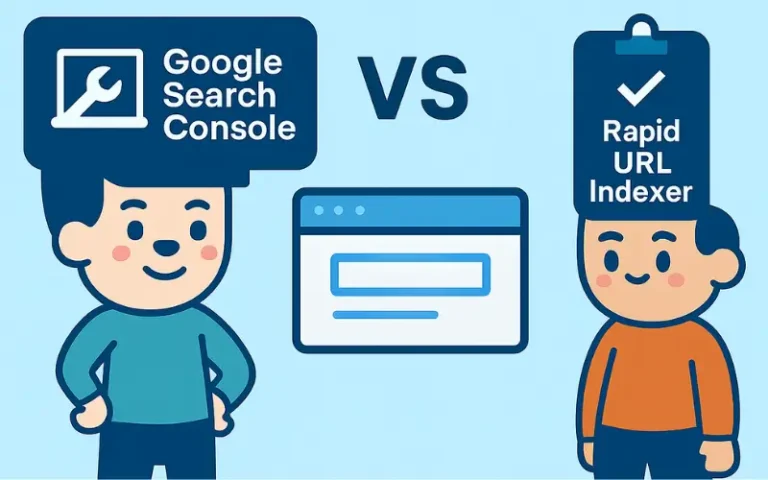 Google Search Console vs Rapid URL Indexer — comparison of two popular indexing tools for website owners and SEO specialists, with a focus on indexing speed and efficiency.
