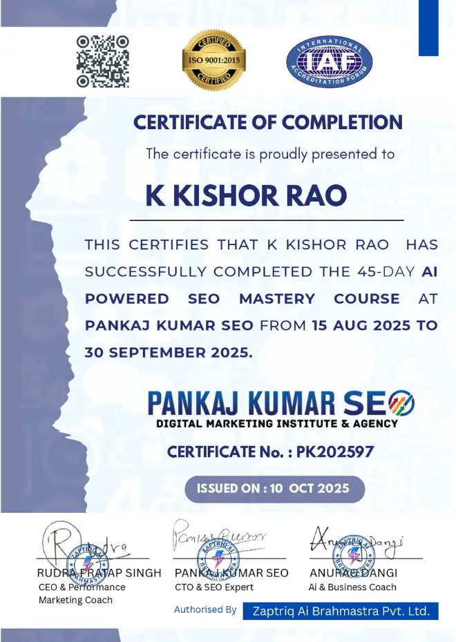 seo certificate